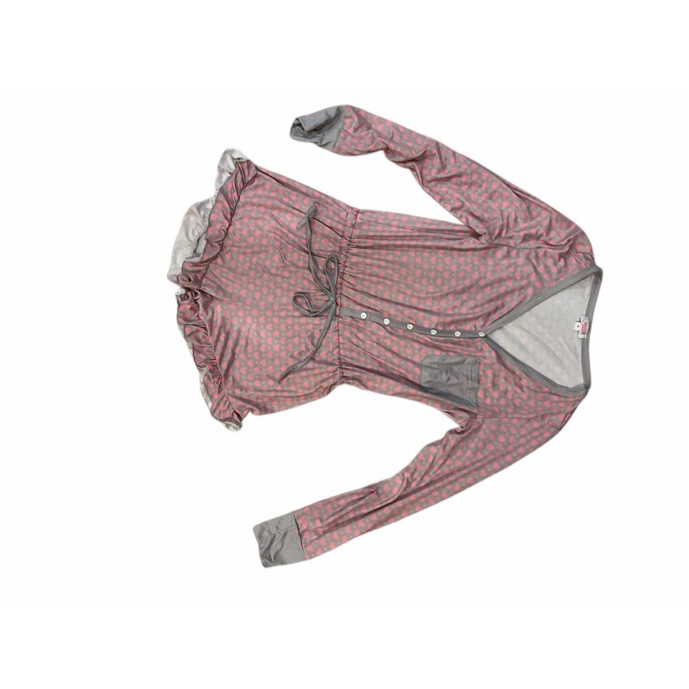 NWOT Jordann Jammies Women's Size Medium Red Heart Gray Lounge Pajama Top